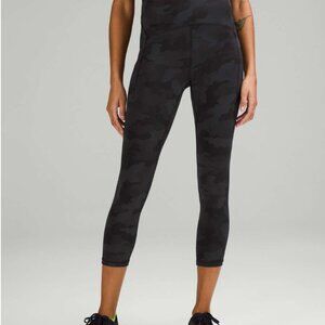 LULULEMON Power Thru High-Rise Crop 23" in Heritage 365 Camo Deep Coal Multi NWT